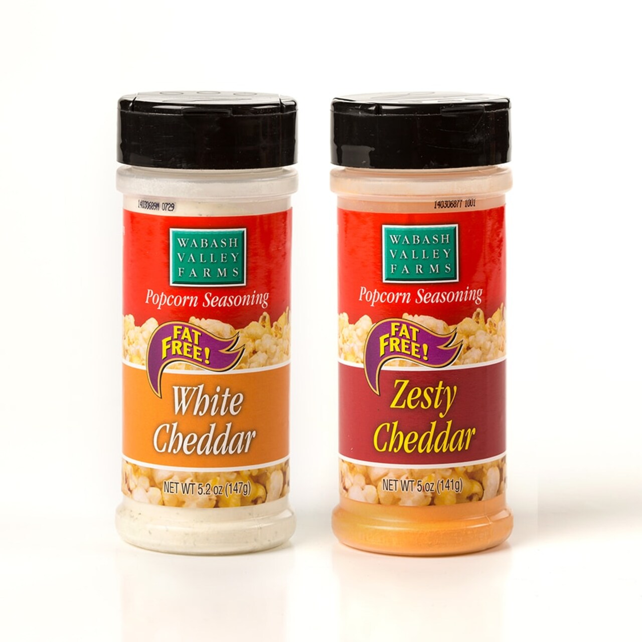 Cheesy Popcorn Flavoring Set - Two 5 ounce Shakers in Zesty Cheddar and White Cheddar Cheese Flavors